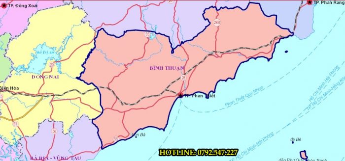 Bản đồ hành chính tỉnh Bình Thuận mới nhất
