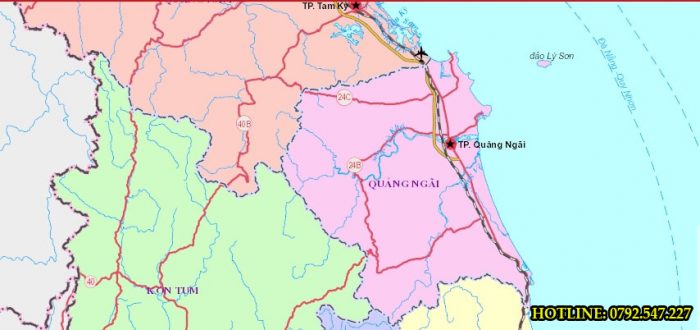 Bản đồ tỉnh Quảng Ngãi mới nhất