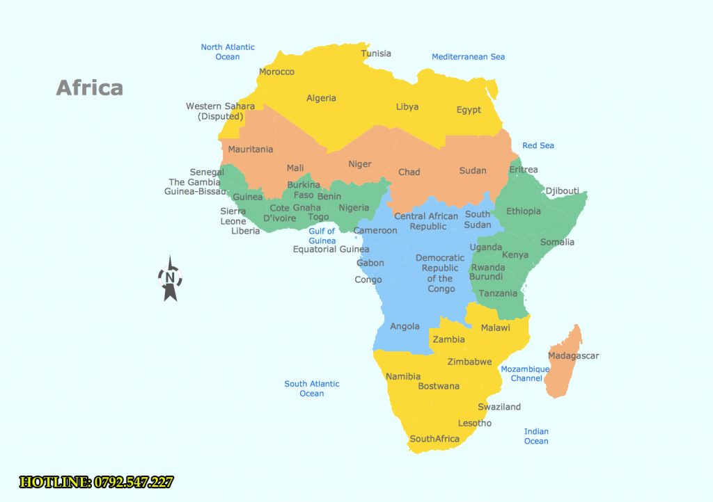 Bản đồ các nước châu Phi