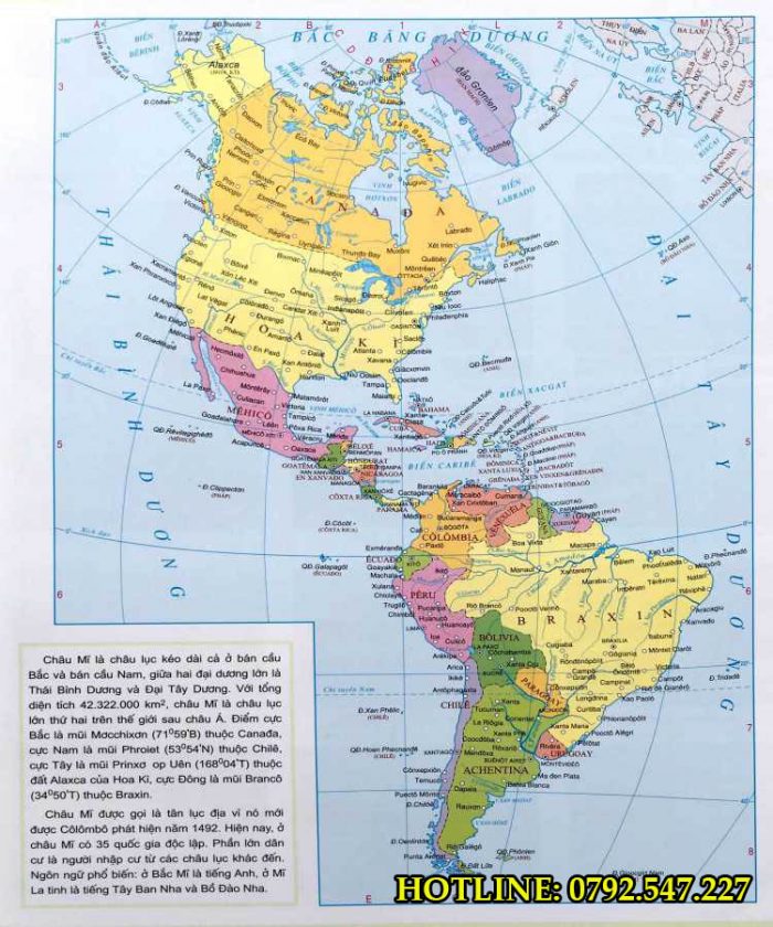 Bản đồ địa lý châu Mỹ