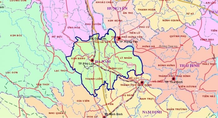 Bản đồ hành chính tỉnh Hà Nam