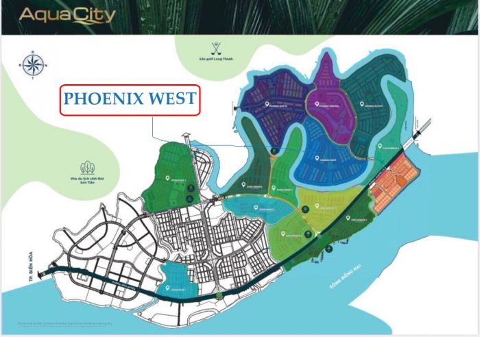 Vị trí phân khu Phoenix West Đảo Phượng Hoàng Aqua City