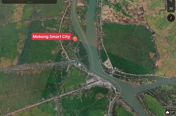 Vị trí khu đô thị thông minh Mekong Smart City