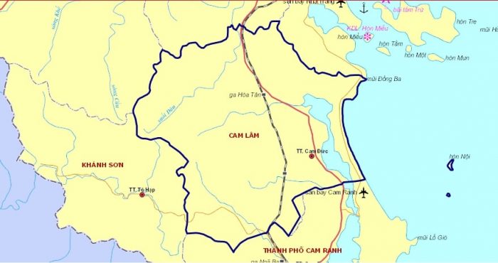 Bản đồ huyện Cam Lâm năm 2022