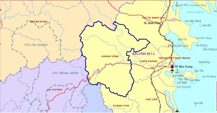 Bản đồ huyện Khánh Vĩnh năm 2022