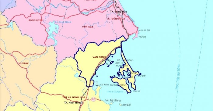 Bản đồ huyện Vạn Ninh trực thuộc tỉnh Khánh Hòa