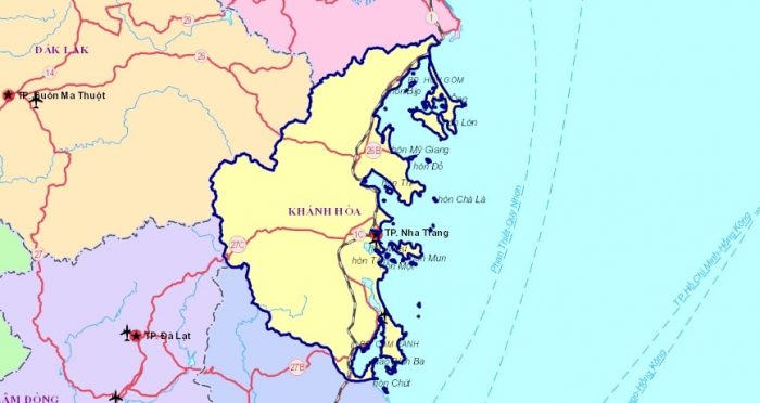 Bản đồ tỉnh Khánh Hòa mới nhất