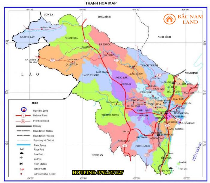 Bản đồ hành chính tỉnh Thanh Hóa