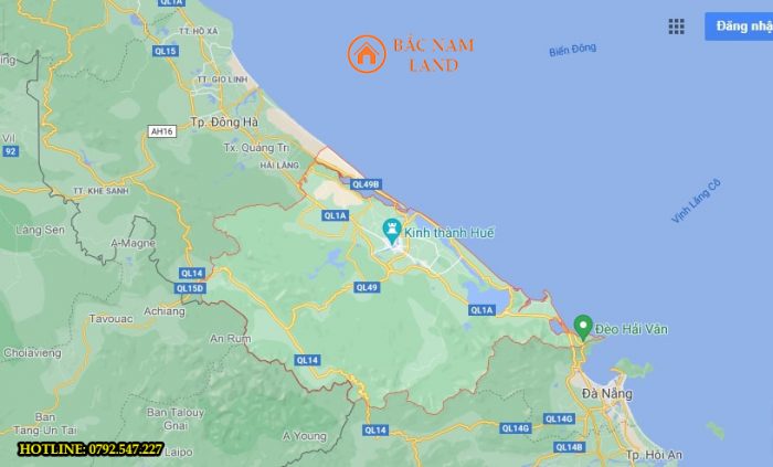 Vị trí tỉnh Thừa Thiên Huế trên Googlemap